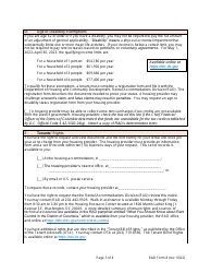 RAD Form 8 Housing Provider&#039;s Notice to Tenant of Rent Adjustment (For Rent Stabilized Properties Only) - Washington, D.C., Page 3
