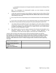 RAD Form 9 Certificate of Rent Adjustment (For Rent-Stabilized Properties Only) - Washington, D.C., Page 2