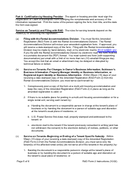 Instructions for RAD Form 2 Amended Registration - Washington, D.C., Page 5