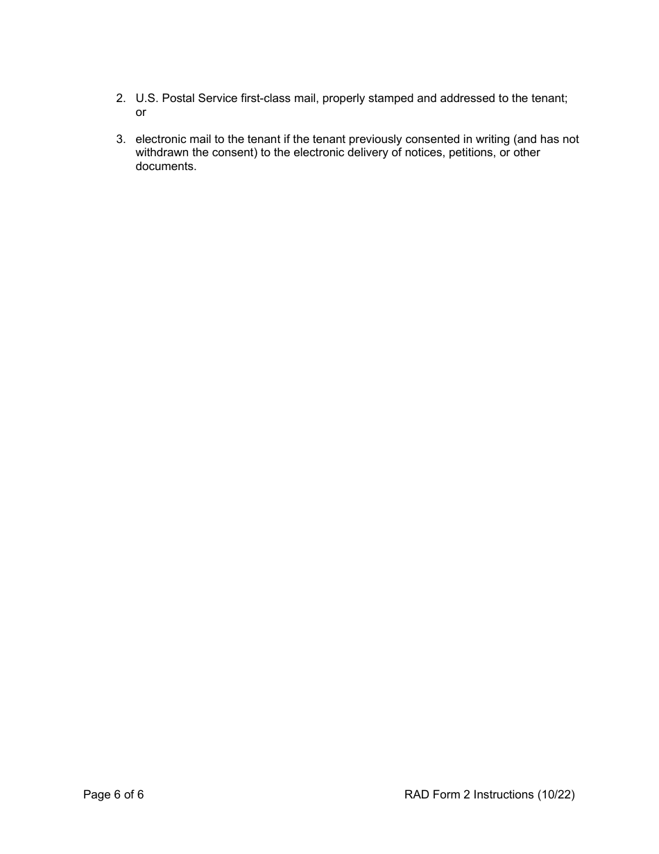 Instructions for RAD Form 2 Amended Registration - Washington, D.C., Page 6