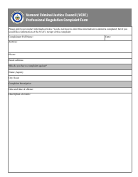 Professional Regulation Complaint Form - Vermont, Page 2