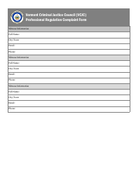 Professional Regulation Complaint Form - Vermont, Page 3