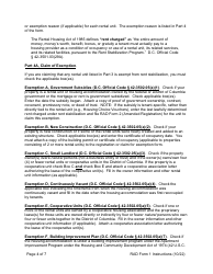 Instructions for RAD Form 1 Registration or Claim of Exemption for Housing Accommodation - Washington, D.C., Page 4