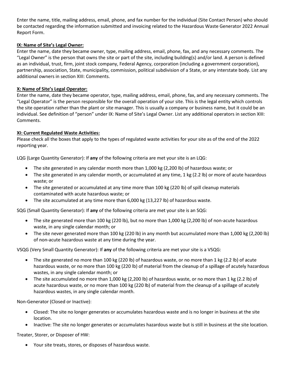 Instructions for Montana Hazardous Waste Generator Annual Report - Montana, Page 3
