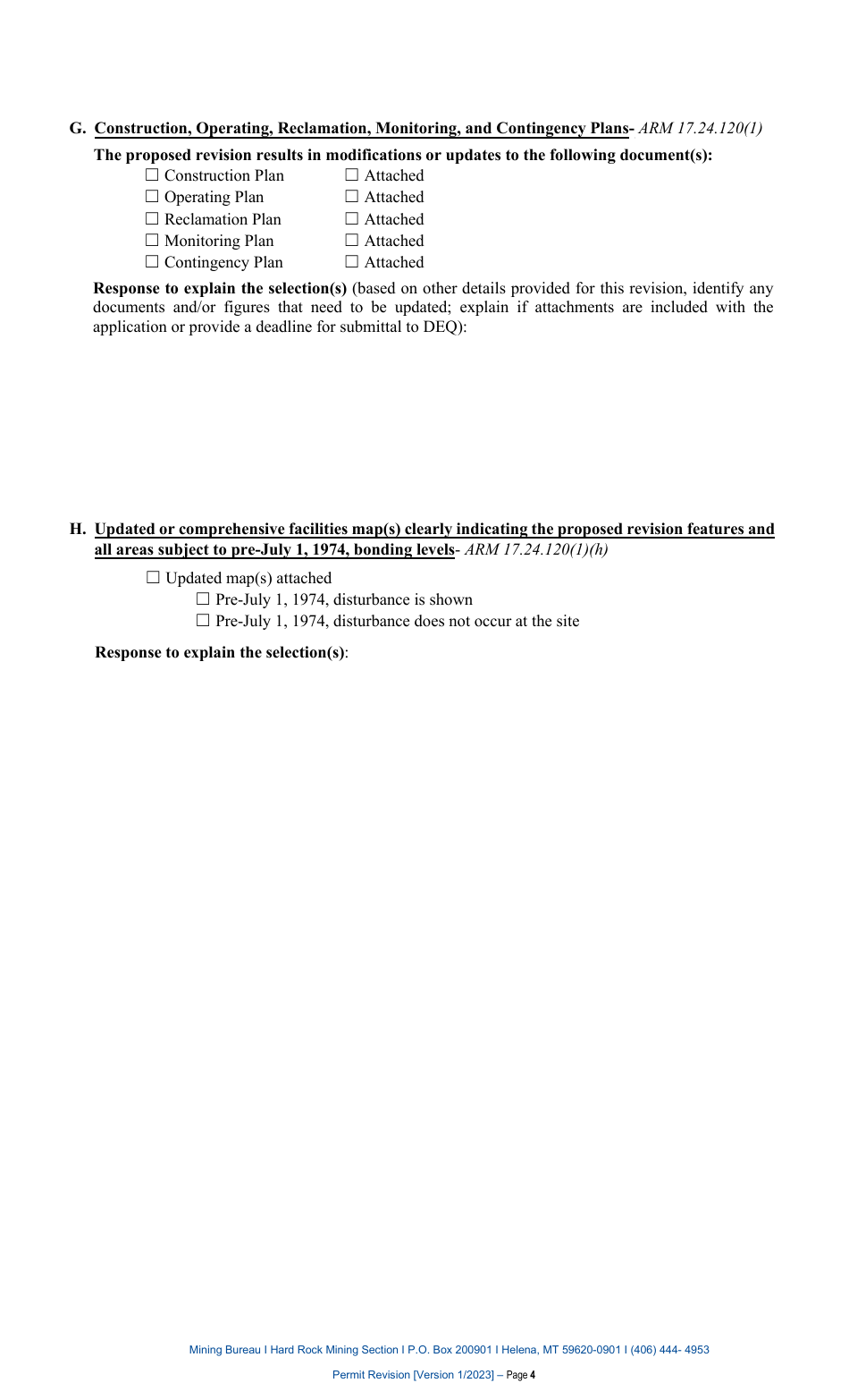 Application for Permit Revision - Hard Rock Mining Operating Permit - Montana, Page 4