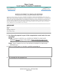 Notice of Intent to Circulate Petition - Mono County, California