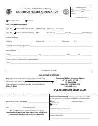 Document preview: Form WR-0549 Exhibitor Permit Application - Tennessee