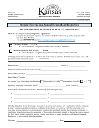 Document preview: Premise Registration Annual Renewal and Inspection - Kansas, 2024