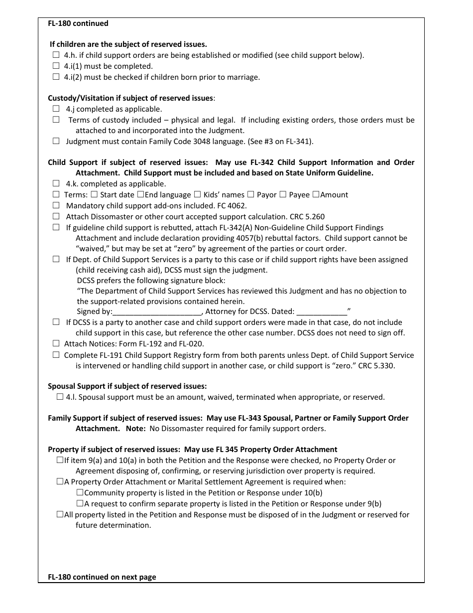 Checklist 12 - Judgment on Reserved Issues by Agreement Dissolution, Domestic Partnership - County of Sonoma, California, Page 3