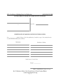 Document preview: Form CCL0004 Certificate of Mailing Notice by Publication - Cook County, Illinois