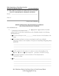Form CCP0215 Order Appointing or Extending Guardian Ad Litem for Specific Purpose - Cook County, Illinois