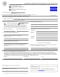 Document preview: Application for Authority to Transact Business - Business/Professional - Oregon