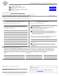Document preview: Amendment/Withdrawal - Foreign Limited Liability Company - Oregon