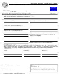 Document preview: Application for Registration - Limited Liability Partnership - Oregon