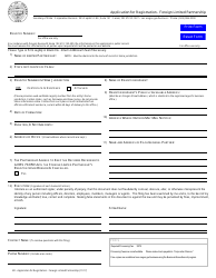 Document preview: Application for Registration - Foreign Limited Partnership - Oregon