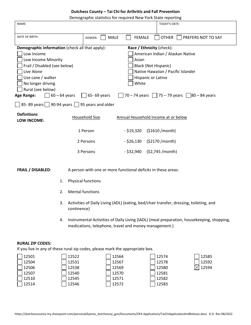 Tai Chi for Arthritis and Fall Prevention - Dutchess County, New York, Page 3