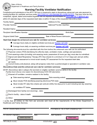 Form HFS106 Nursing Facility Ventilator Notification - Illinois