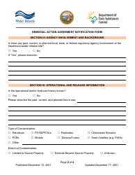 Remedial Action Agreement Notification Form - California, Page 2