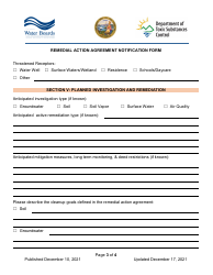 Remedial Action Agreement Notification Form - California, Page 3