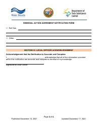 Remedial Action Agreement Notification Form - California, Page 4