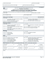 Document preview: DSHS Form 10-617 Attachment H Ccrss Home Environment and Safety Worksheet - Washington
