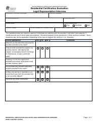 Document preview: DSHS Form 10-646 Residential Certification Evaluation Legal Representative Interview - Washington