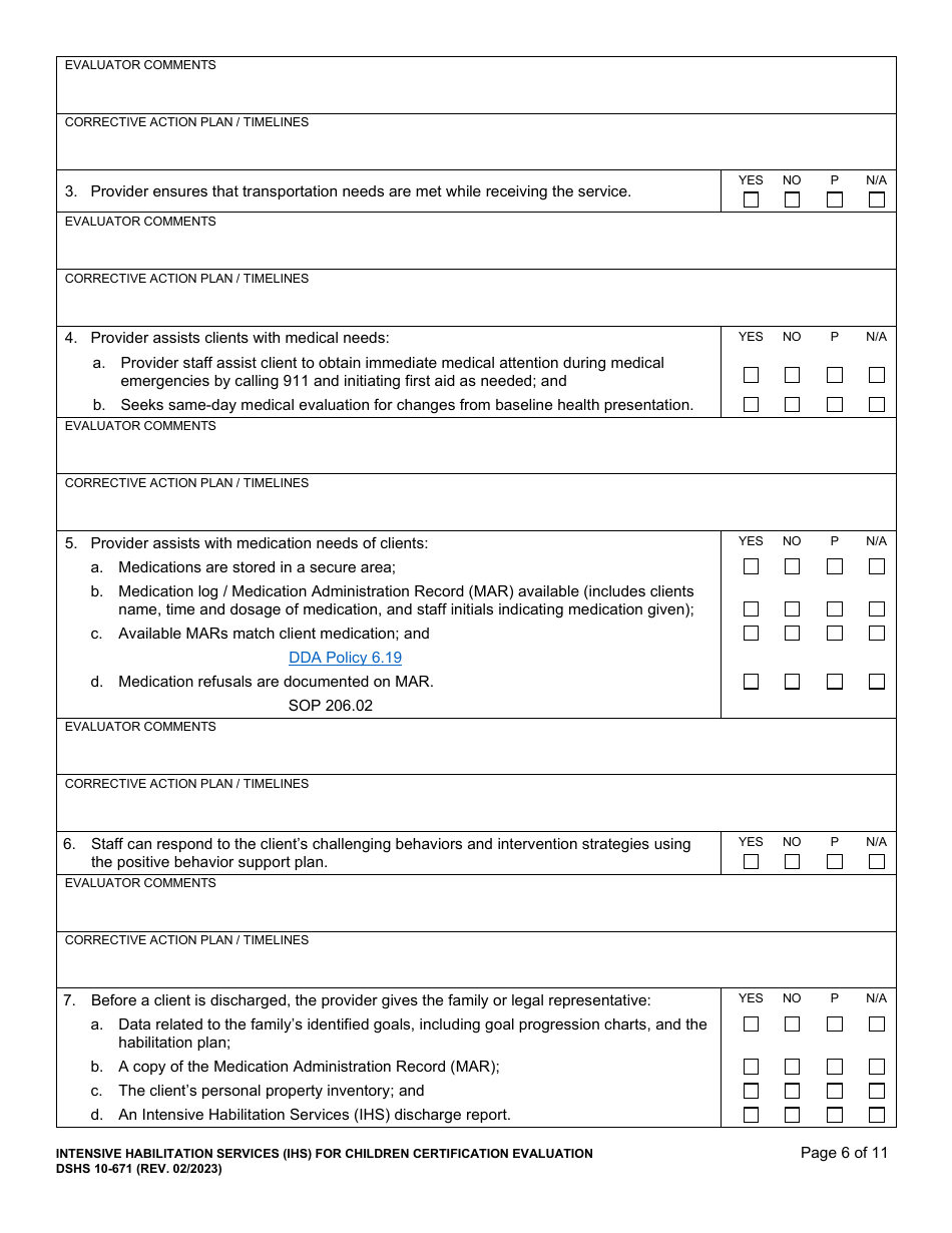 DSHS Form 10-671 Download Printable PDF or Fill Online Intensive ...