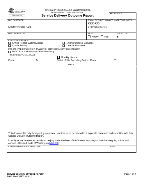 DSHS Form 11-097  Printable Pdf