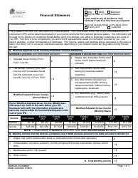 DSHS Form 14-068 Financial Statement - Washington