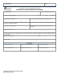Document preview: DSHS Form 15-388 Alternative Living Certification Evaluation - Washington