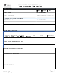 DSHS Form 15-594 Private Duty Nursing (Pdn) Care Plan - Washington