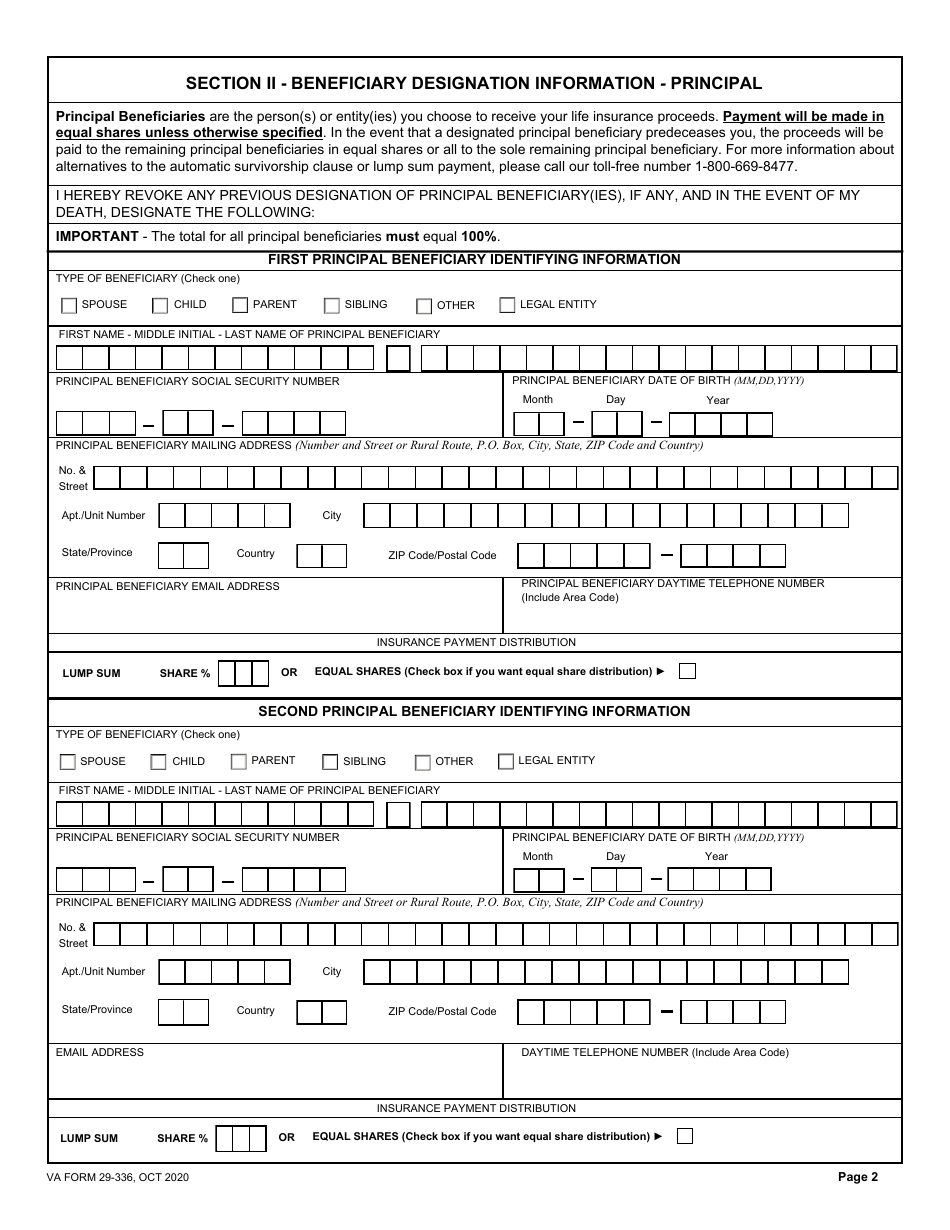 Va Form 29 336 Fill Out Sign Online And Download Fillable Pdf Templateroller 0984