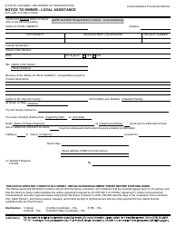 Document preview: Form DOT LAPM14-D Notice to Owner - Local Assistance - California