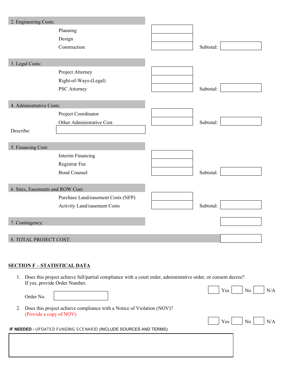 Project Priority List Short Application - Clean Water State Revolving Fund - West Virginia, Page 2