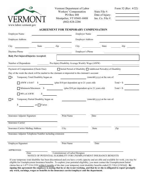 Form 32  Printable Pdf