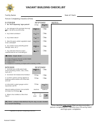 Document preview: Vacant Building Checklist - Florida