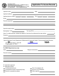 Application to Access Records - Dutchess County, New York