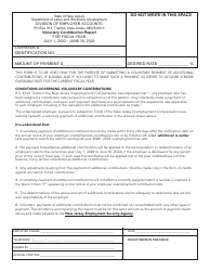 Form UC-45 Voluntary Contribution Report - New Jersey