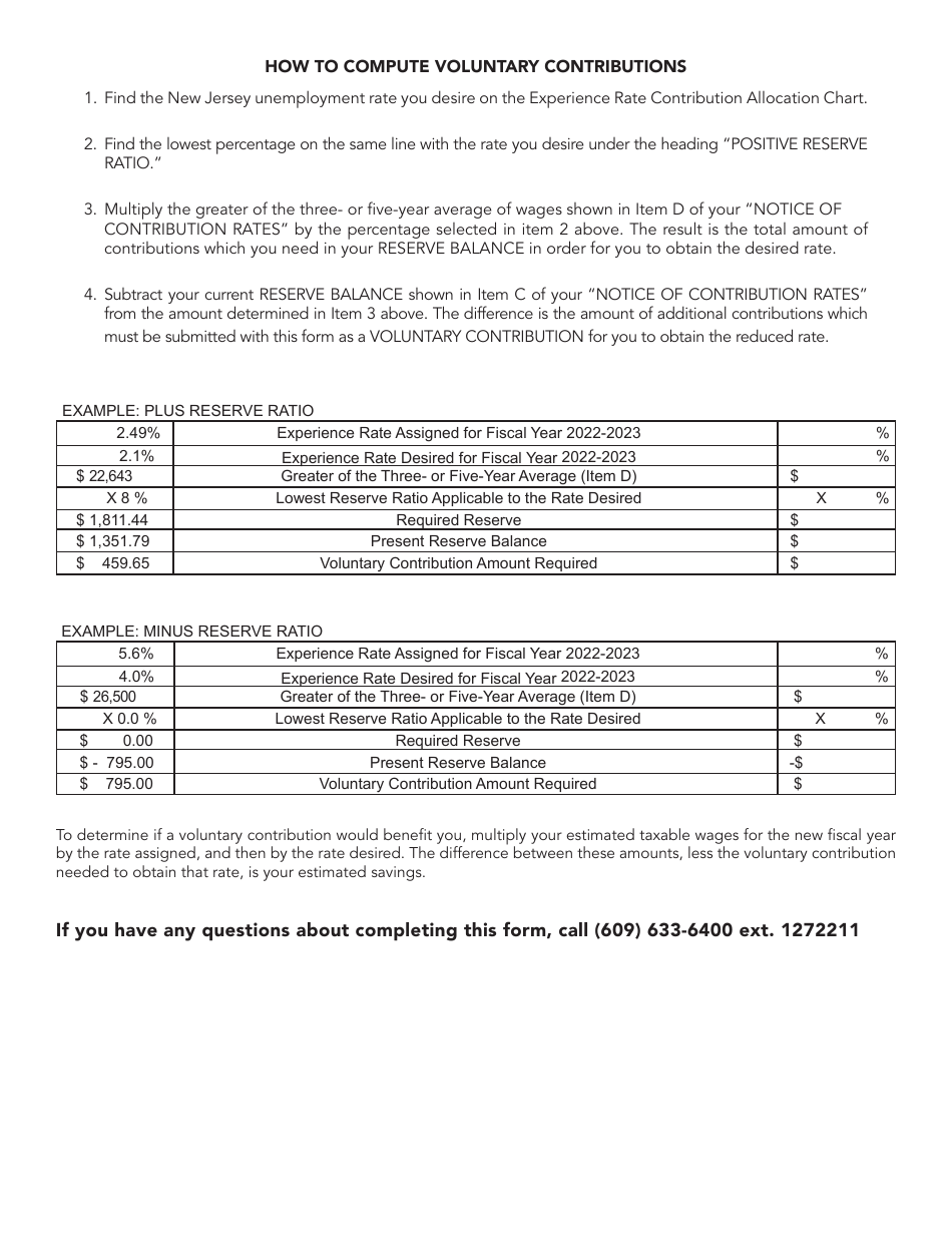 Form UC-45 Voluntary Contribution Report - New Jersey, Page 2