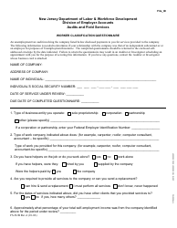 Form FS-SUB Worker Classification Questionnaire - New Jersey