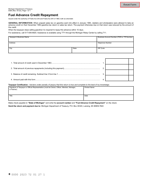 Form 5084  Printable Pdf