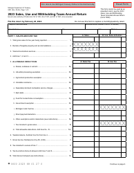 Document preview: Form 5081 Sales, Use and Withholding Taxes Annual Return - Michigan, 2023