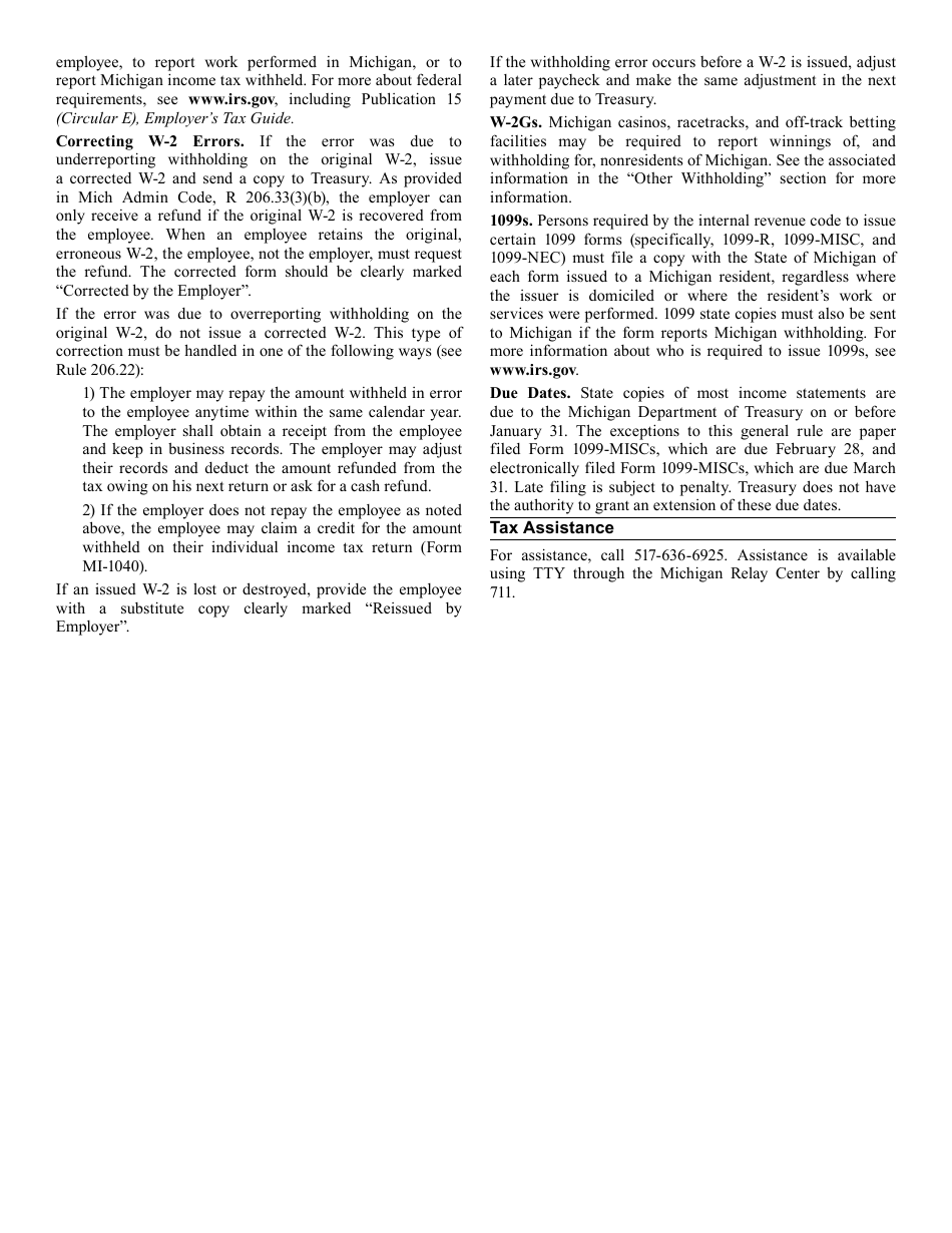 Form 5081 Sales, Use and Withholding Taxes Annual Return - Michigan, Page 7