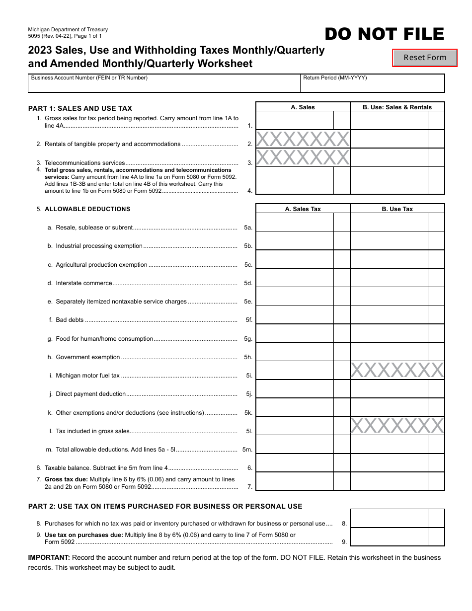 Form 5095 2023 Fill Out, Sign Online and Download Fillable PDF