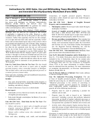 Form 5095 Sales, Use and Withholding Taxes Monthly/Quarterly and Amended Monthly/Quarterly Worksheet - Michigan, Page 2