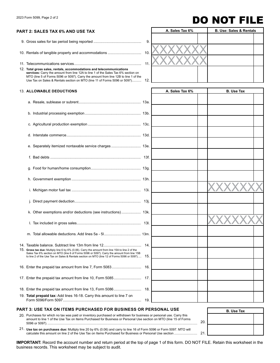 Form 5099 2023 Fill Out Sign Online And Download Fillable Pdf