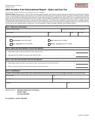 Document preview: Form 5422 Aviation Fuel Informational Report - Sales and Use Tax - Michigan, 2023