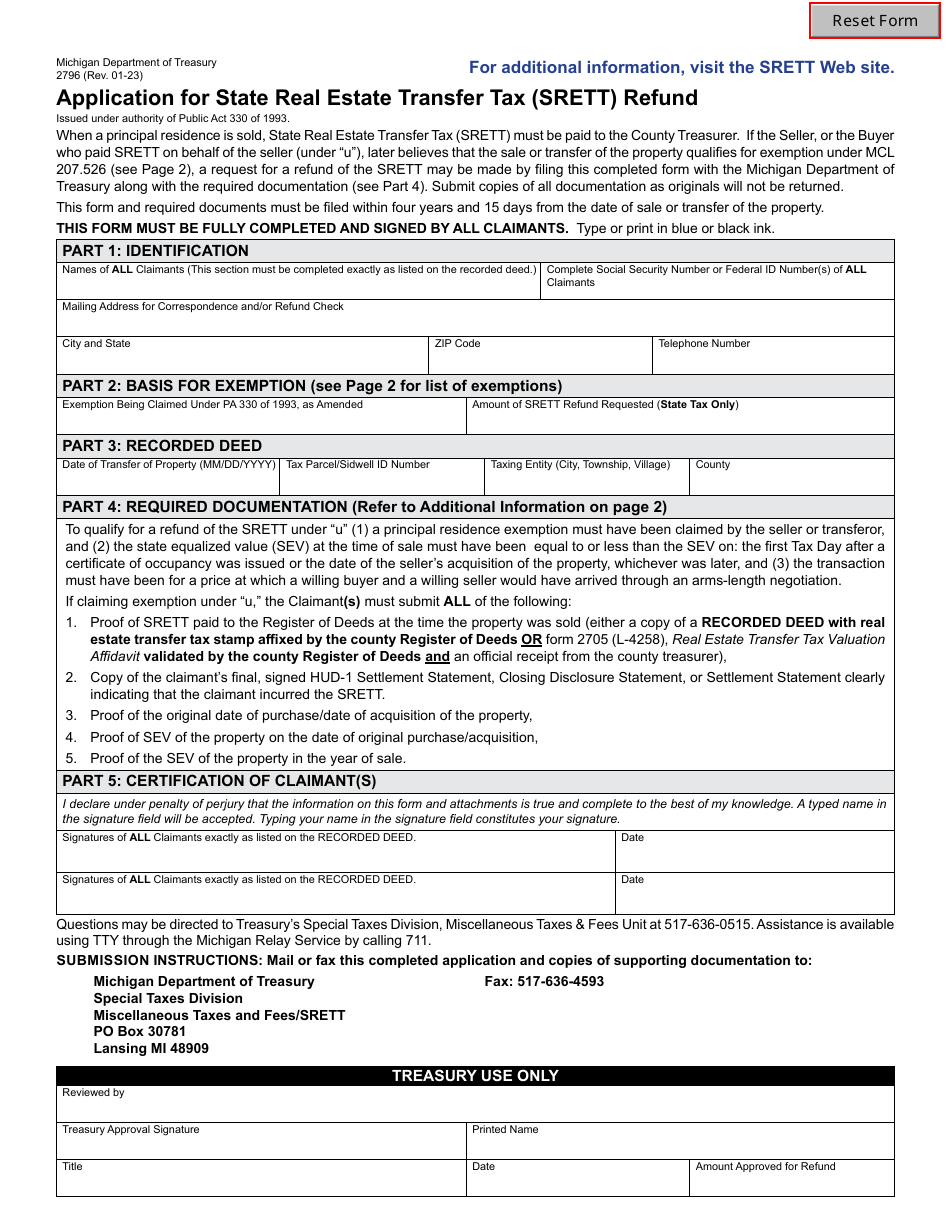 Form 2796 Download Fillable PDF or Fill Online Application for State
