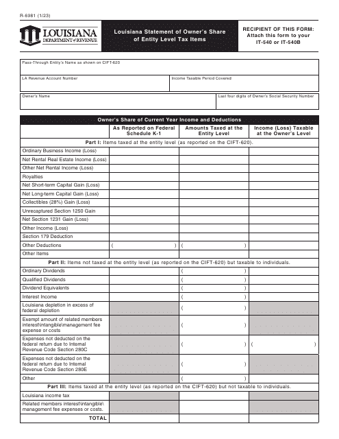 Form R-6981  Printable Pdf