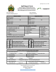 Spill Report Form - Vermont